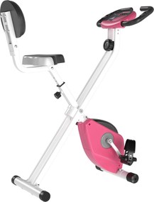 Bicicleta estática dobrável, bicicleta de fitness, bicicleta de interior, 8 níveis de resistência magnética, com encosto e selim ajustáveis, ecrã LCD