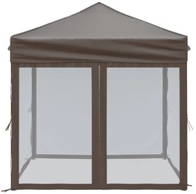 Tenda festas dobrável paredes laterais 2x2 m cinza-acastanhado
