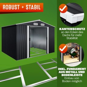 Abrigo Jardim de ferramentas em metal 257x205x177,5cm antracite