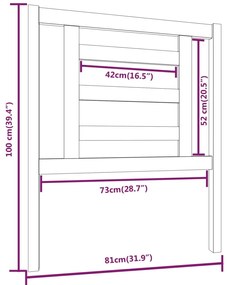 Cabeceira de cama 81x4x100 cm pinho maciço preto