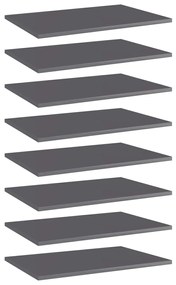 vidaXL Prateleiras para estante 8 pcs derivados de madeira cinza