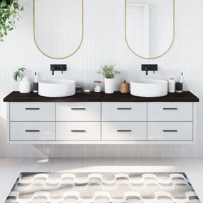 vidaXL Bancada p/ WC 220x50x(2-4)cm madeira tratada maciça castanho
