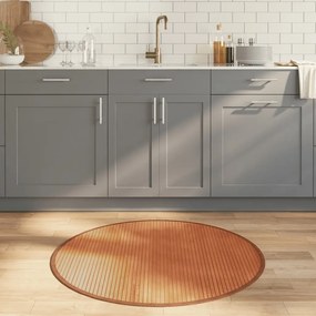 vidaXL Tapete redondo 100 cm bambu castanho