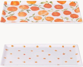 Pratos retangulares sortidos Fruit Life, conjunto de 4