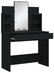 Toucador com luzes LED 96x40x142 cm preto