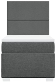 Cama com molas/colchão 90x190 cm tecido cinza-escuro
