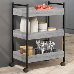 vidaXL Carrinho de cozinha 50x30x70 cm derivados madeira cinza sonoma