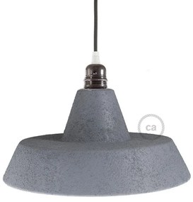 Abajur industrial de cerâmica para suspensão - Fabricado na Itália - Efeito cimento - Branco