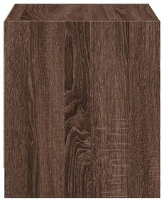 Mesas cabeceira portas vidro 2 pcs 35x37x42cm carvalho castanho