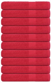 vidaXL Toalhas 10 pcs FROGN 100x200 cm 100% algodão vermelho