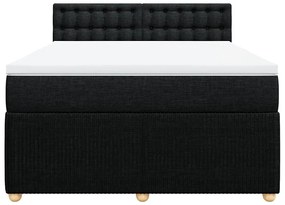 Cama com molas/colchão 140x200 cm tecido preto
