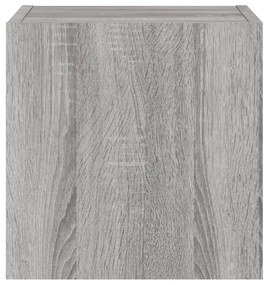 Móvel de parede p/ TV c/ luzes LED 30,5x35x30cm cinzento sonoma