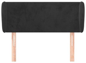 Cabeceira de cama c/ abas veludo 93x23x78/88 cm preto