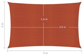 Para-sol estilo vela 160 g/m² 2x4 m PEAD terracota