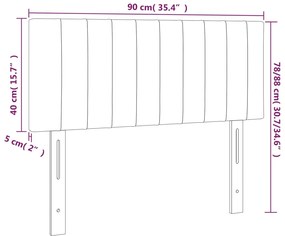 Cabeceira de cama c/ luzes LED tecido 90x5x78/88 cm cinza-claro