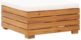 Conjunto mesa e apoio de pés jardim c/ almofadão acácia maciça