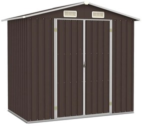 vidaXL Abrigo de jardim 205x129x183 cm aço galvanizado castanho
