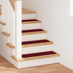 Tapetes de Degraus vidaXL com Base de Látex Bordô 20x75 cm