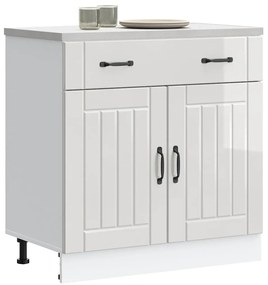 vidaXL Armário de cozinha baixo Lucca deriv. madeira branco brilhante