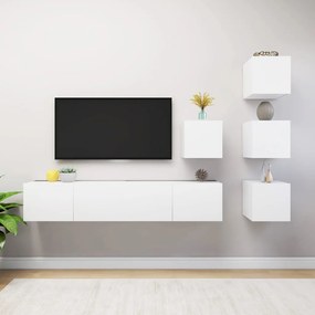 vidaXL 6 pcs conjunto de móveis de TV contraplacado branco