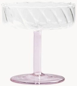 Taças de champanhe em vidro borossilicato artesanais Twirl, conjunto de 2