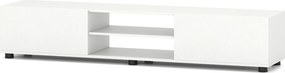 Móvel para TV, 160 x 35 x 30 cm, Com Estantes Abertas e Portas, Branco
