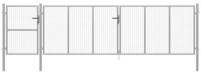 Portão de jardim 500x125 cm aço prateado