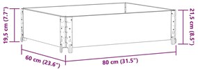 Vaso/floreira de jardim 80x60 cm madeira de pinho maciça preto