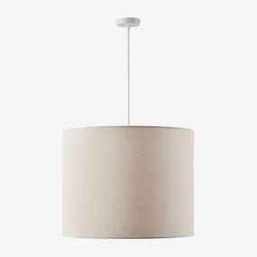 Lâmpada De Teto Suspensa Em Tecido Arlina Branco & Branco Partido Ø50 Cm - ↑40 Cm Arlina - Sklum