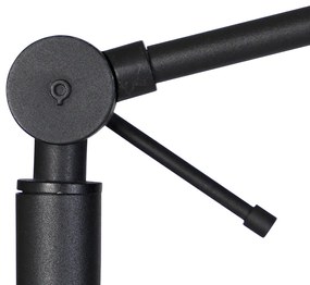 Candeeiro de pé preto com cúpula castanho claro 50 cm ajustável - Editor