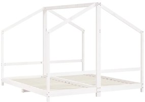 Estrutura de cama infantil 2x(90x200) cm pinho maciço branco