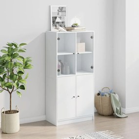Armário alto c/ portas 68x37x142 cm derivados de madeira branco