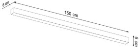 Candeeiro de Teto Aluminio PINNE 150 Cm Preto 3000K LED