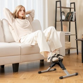 Mini bicicleta de exercício dobrável com resistência ajustável para pernas e braços Máquina de exercício com pedal para escritório em casa Preto