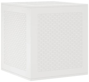 Baú de Armazenamento Exterior Branco 55x53x57 cm PP