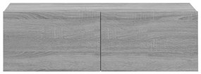 Armários parede 2pcs 100x30x30 cm derivados cinza sonoma