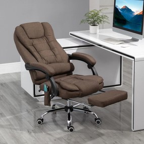Cadeira de escritório executiva com massagem e aquecimento, altura ajustável, encosto reclinável, apoio para os pés e almofada lombar
