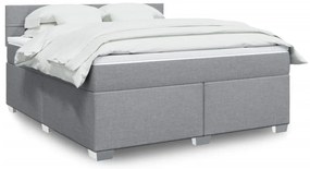 vidaXL Cama com molas/colchão 180x200 cm tecido cinzento-claro