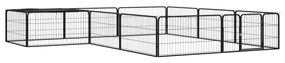 vidaXL Parque p/ cães c/ 12 painéis 100x50 cm aço revestido a pó preto