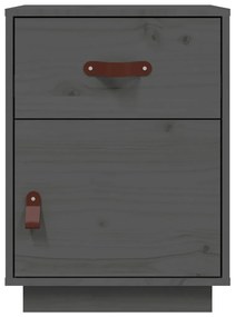 Mesas de cabeceira 2 pcs 40x34x55 cm pinho maciço cinza
