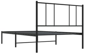 Estrutura de cama com cabeceira 90x200 cm metal preto