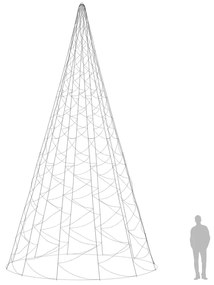 Árvore de Natal mastro de bandeira 3000 LEDs 800 cm branco frio