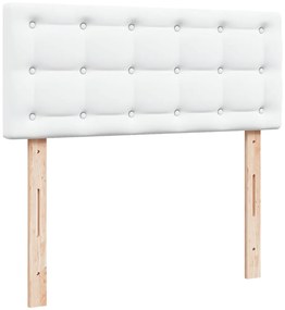 Cama com molas/colchão 120x200 cm couro artificial branco