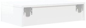 Móvel de TV com luzes LED 60x35x15,5 cm branco brilhante
