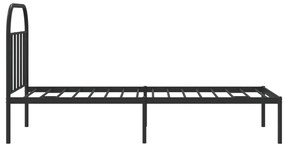Estrutura de cama com cabeceira 90x190 cm metal preto