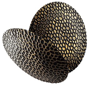 Lâmpada de Parede Yosma - Preto e Dourado - 21cm x 21cm x 15cm