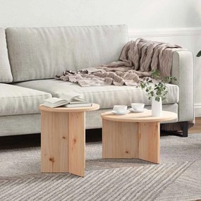 vidaXL Conjunto de Mesas de Café 2 pcs Natural 49 x 49 x 28 cm