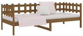 Sofá-cama 90x200 cm madeira de pinho maciça castanho mel