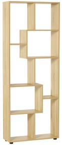 HOMCOM Biblioteca Estante Zigue Zague estilo Contemporâneo 70x24x178 cm Painéis de Partículas Madeira Natural | Aosom Portugal