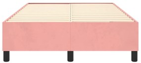 Estrutura de cama 120x200 cm veludo rosa